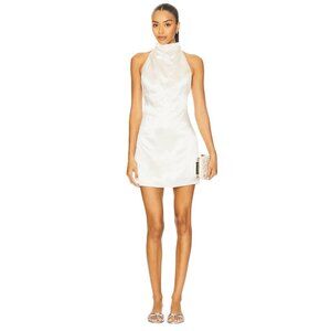 Amanda Uprichard Kyoto Dress in Ivory Medium Womens Satin Halter Cocktail